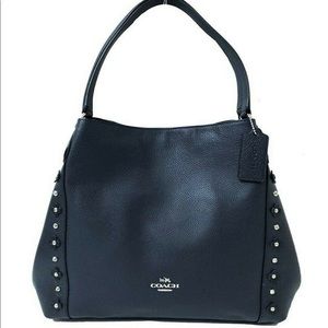 COACH Leather Navy Shoulder Bag